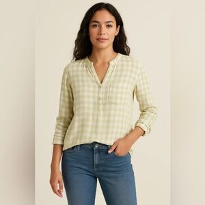 NEW Side Stitch Los Angeles Lime Green/White Check Shirt, NWOT